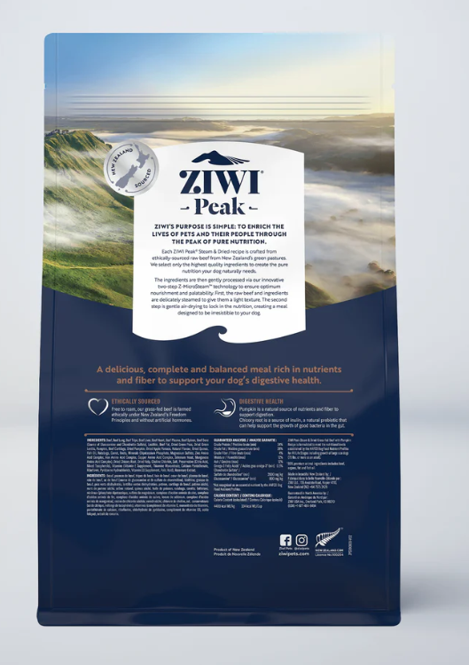 ZIWI PEAK DOG STEAM DRIED CHICKEN & ORCHARD FRUITS 1.5KG