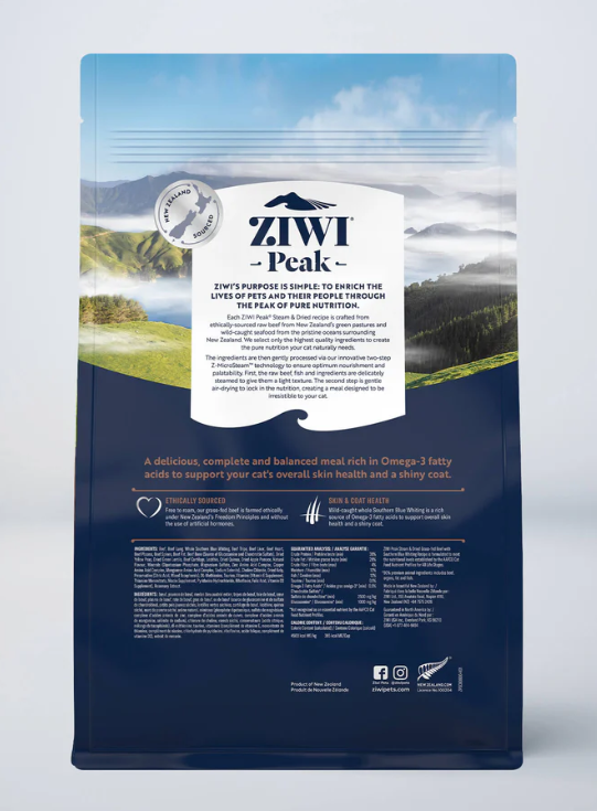 ZIWI PEAK CAT STEAM DRIED WHITING & BEEF 800G