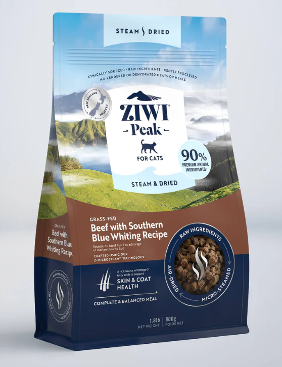 ZIWI PEAK CAT STEAM DRIED WHITING & BEEF 800G