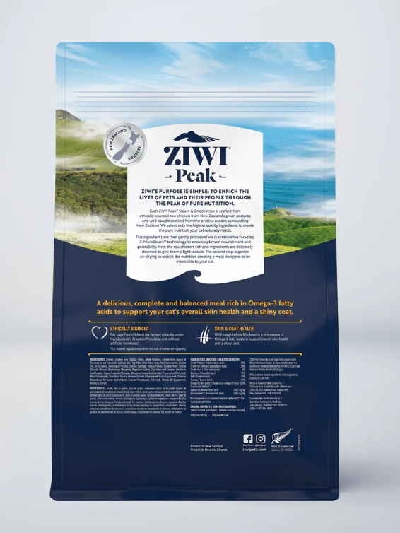 ZIWI PEAK CAT STEAM DRIED MACKEREL & CHICKEN 800G