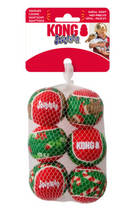KONG HOLIDAY SQUEAK AIR BALLS SMALL 6PK