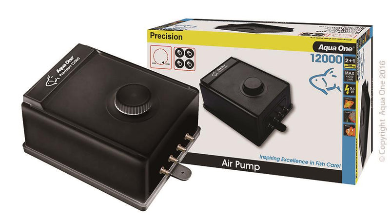 AQUA ONE AIR PUMP 12000 PRECISION 4 OUTLET1900L/HR