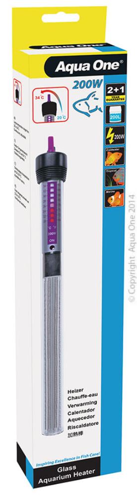 AQUA ONE GLASS HEATER 200W