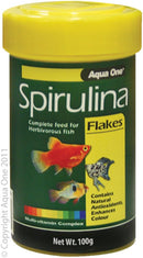 AQUA ONE SPIRULINA FLAKE FOOD 100G