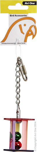 AVIONE BIRD TOY ACRYLIC TRIANGLE PRISM W/BELL