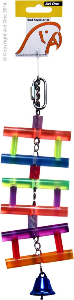 AVIONE BIRD TOY ACRYLIC LADDER W/BELL