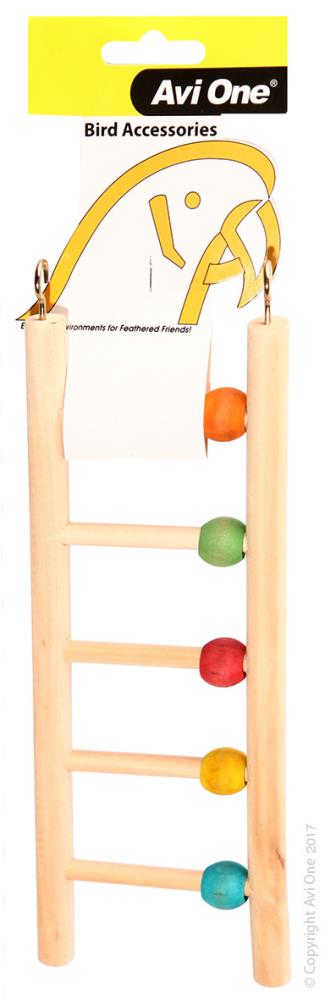 AVIONE WOODEN LADDER 5 RUNG W/BEADS