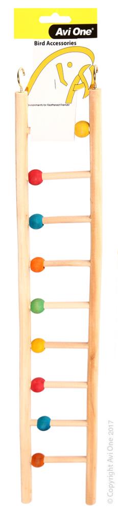 AVIONE WOODEN LADDER 9 RUNG W/BEADS