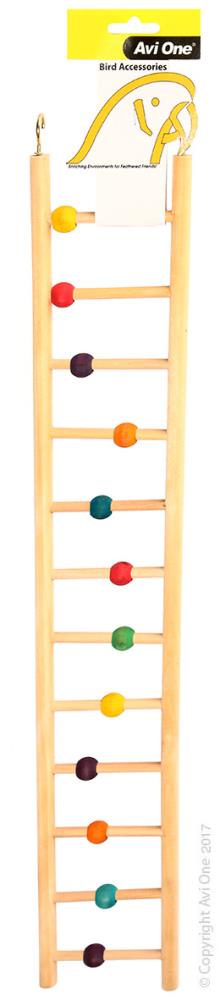 AVOINE WOODEN LADDER 12 RUNG W/BEADS