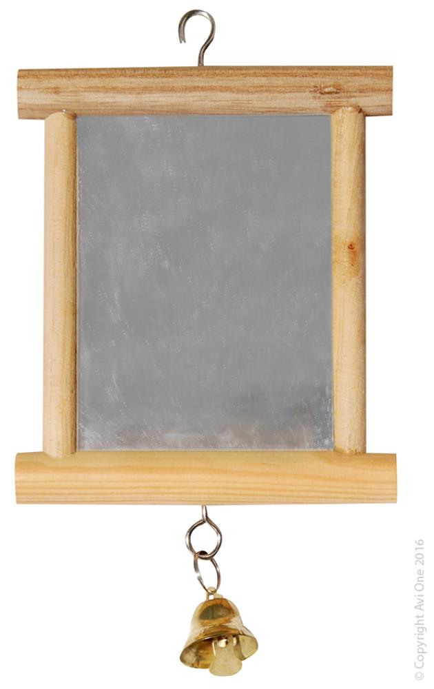 AVIONE WOODEN MIRROR W/BELL 15CM