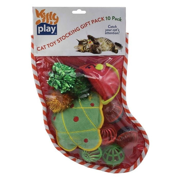 KITTY PLAY CHRISTMAS CAT TOY STOCKING 10 PACK