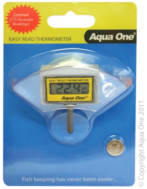 *AQUA ONE THERMOMETER EASY READ LCD