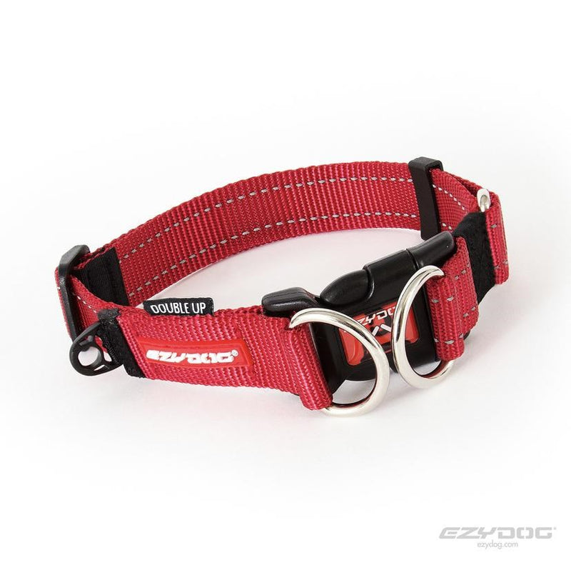 EZYDOG COLLAR DOUBLE UP MED RED