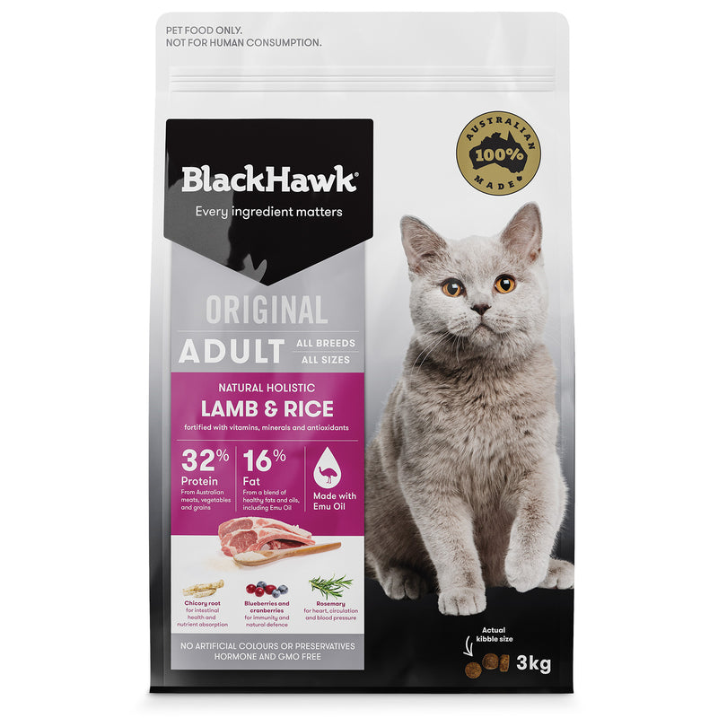 Black hawk adult cat food