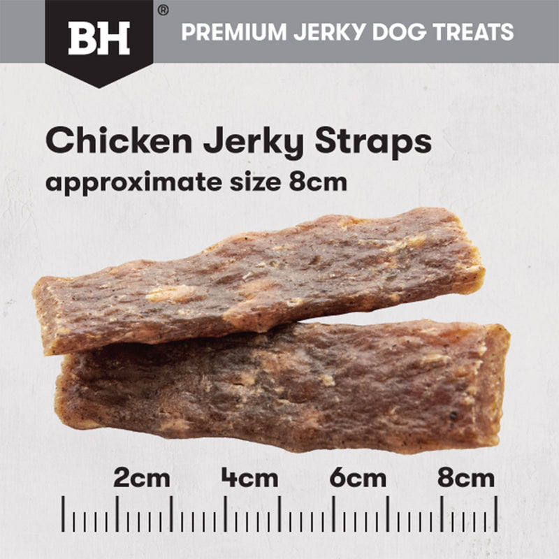 Chicken jerky straps