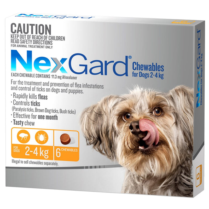 NEXGARD CHEWS EX-SMALL DOG 0-4KG 6PK