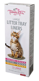 T&T LITTER LINERS 15PK LGE 50 X 37CM
