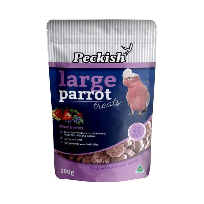 *PECKISH LARGE PARROT TREATS MIXED BERRIES 200G