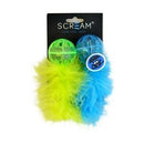 SCREAM LATTICE BALL W/FEATHER GREEN 2PK