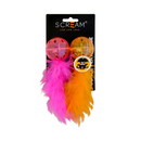 SCREAM LATTICE BALL W/FEATHER ORANGE 2PK