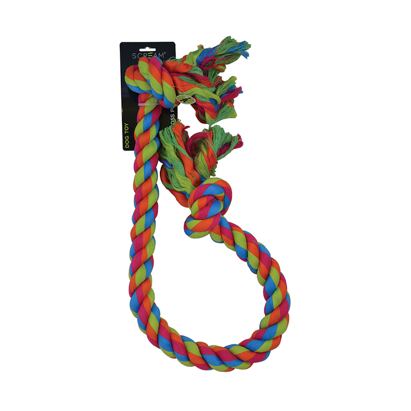 SCREAM 2 KNOT JUMBO ROPE DOG TOY 120CM