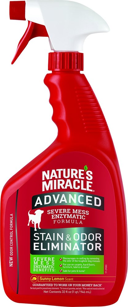 NATURES MIRACLE ADVANCED STAIN & ODOR REMOVER DOG LEMON 946ML