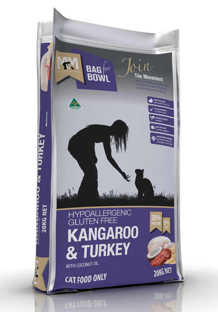 Kangaroo and turkey cat kibble