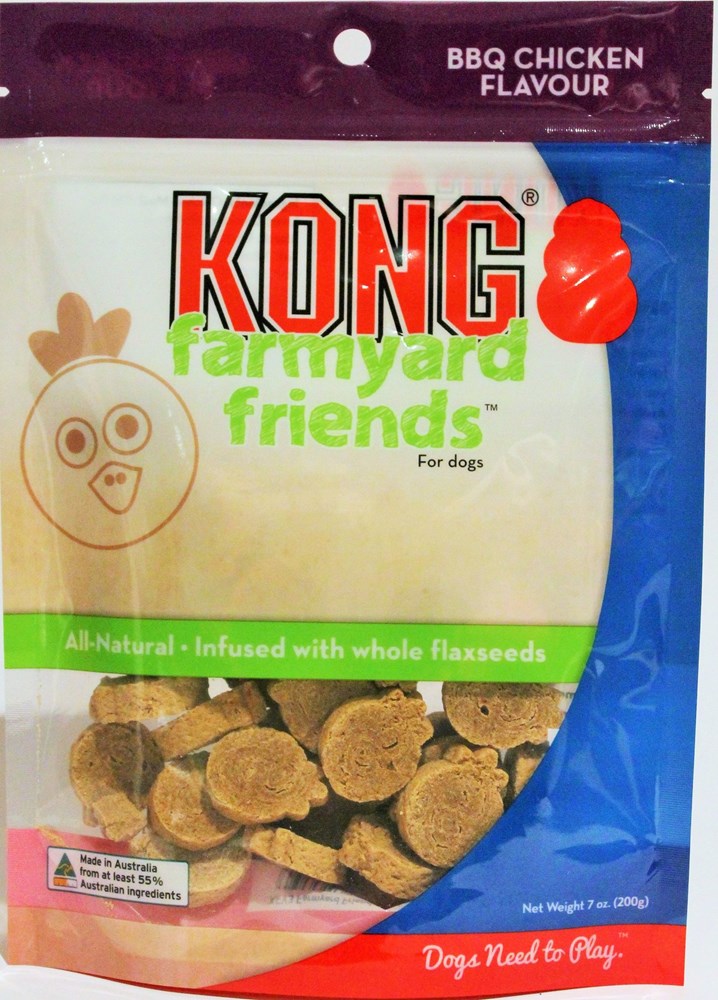 KONG FARMYARD FRIEND TREATS 200G BBQ CHICKEN