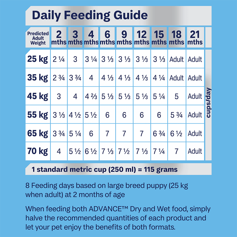 Daily feeding guide kibble